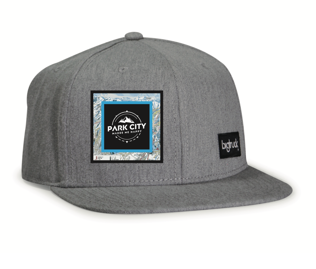 PCMMH Big Truck Flat Bill Trucker Hat Grey Heather